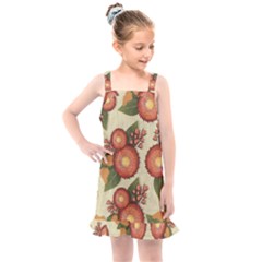 Flowers Leaves Pattern Flora Botany Drawing Art Kids  Overall Dress by Ravend