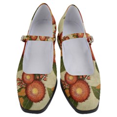 Flowers Leaves Pattern Flora Botany Drawing Art Women s Mary Jane Shoes by Ravend