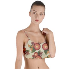 Flowers Leaves Pattern Flora Botany Drawing Art Layered Top Bikini Top  by Ravend