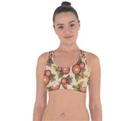 Flowers Leaves Pattern Flora Botany Drawing Art Cross String Back Sports Bra by Ravend