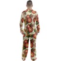 Flowers Leaves Pattern Flora Botany Drawing Art Men s Long Sleeve Satin Pajamas Set View2