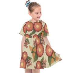 Flowers Leaves Pattern Flora Botany Drawing Art Kids  Sailor Dress by Ravend