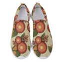 Flowers Leaves Pattern Flora Botany Drawing Art Women s Slip On Sneakers View1