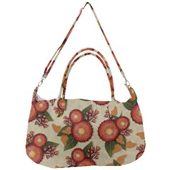 Flowers Leaves Pattern Flora Botany Drawing Art Removal Strap Handbag by Ravend