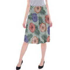 Flowers Petals Pattern Drawing Design Background Midi Beach Skirt by Ravend