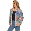 Flowers Petals Pattern Drawing Design Background Women s Puffer Bubble Jacket Coat View2