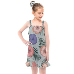 Flowers Petals Pattern Drawing Design Background Kids  Overall Dress by Ravend