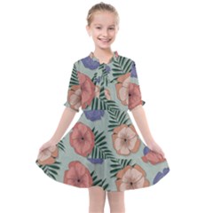 Flowers Petals Pattern Drawing Design Background Kids  All Frills Chiffon Dress by Ravend