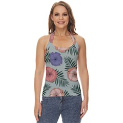 Flowers Petals Pattern Drawing Design Background Basic Halter Top by Ravend