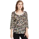 Mystic Geometry Abstract Print Chiffon Quarter Sleeve Blouse View1