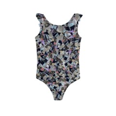 Mystic Geometry Abstract Print Kids  Frill Swimsuit by dflcprintsclothing