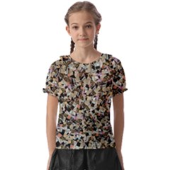 Mystic Geometry Abstract Print Kids  Frill Chiffon Blouse by dflcprintsclothing