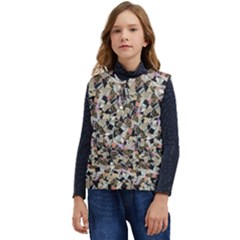 Mystic Geometry Abstract Print Kid s Short Button Up Puffer Vest	