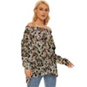 Mystic Geometry Abstract Print Off Shoulder Chiffon Pocket Shirt View3