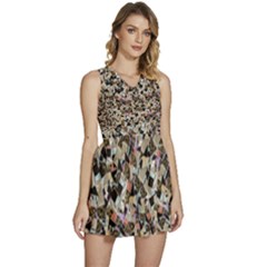 Mystic Geometry Abstract Print Sleeveless High Waist Mini Dress