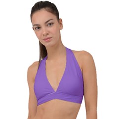 Iris Purple	 - 	halter Plunge Bikini Top by ColorfulSwimWear