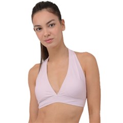 Light Misty Rose Pink	 - 	halter Plunge Bikini Top by ColorfulSwimWear