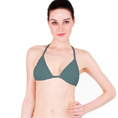 Greyish Turquoise	 - 	bikini Top by ColorfulSwimWear