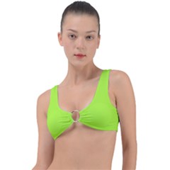 Chartreuse Green	 - 	ring Detail Bikini Top by ColorfulSwimWear