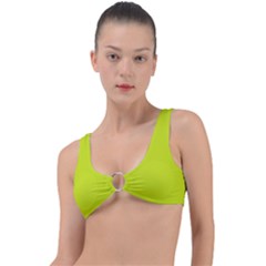 Bitter Lemon Green	 - 	ring Detail Bikini Top by ColorfulSwimWear