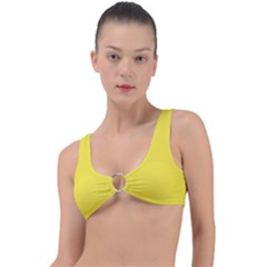 Neon Yellow	 - 	ring Detail Bikini Top by ColorfulSwimWear