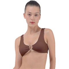 Toffee Brown	 - 	ring Detail Bikini Top by ColorfulSwimWear