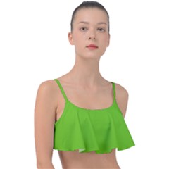 Alien Green	 - 	frill Bikini Top by ColorfulSwimWear