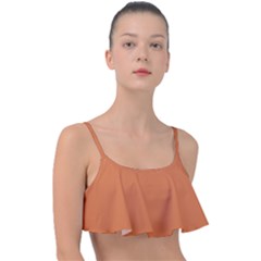 Amber Glow Orange	 - 	frill Bikini Top by ColorfulSwimWear