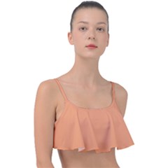 Cantaloupe Orange	 - 	frill Bikini Top by ColorfulSwimWear