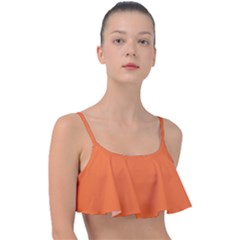 Construction Cone Orange	 - 	frill Bikini Top by ColorfulSwimWear