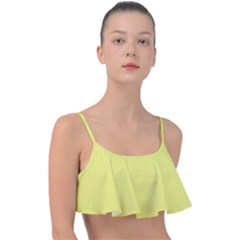 Light Lime Yellow	 - 	frill Bikini Top by ColorfulSwimWear