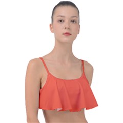 Portland Orange	 - 	frill Bikini Top by ColorfulSwimWear