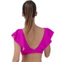 Fashion Fuchsia Pink	 - 	Plunge Frill Sleeve Bikini Top View2