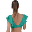 Mountain Meadow Green	 - 	Plunge Frill Sleeve Bikini Top View2