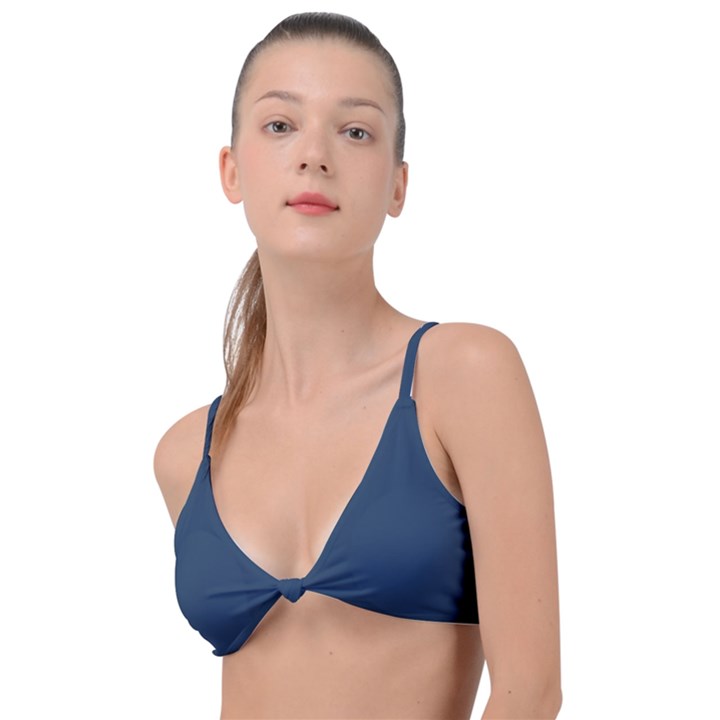 Navy Peony Blue	 - 	Knot Up Bikini Top