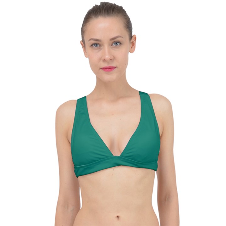 Tropical Rainforest Green	 - 	Classic Banded Bikini Top