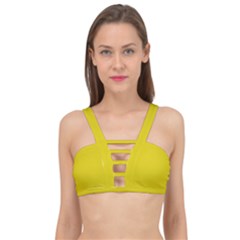 Citrine Yellow	 - 	cage Up Bikini Top by ColorfulSwimWear