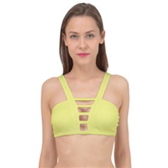 Light Lime Yellow	 - 	cage Up Bikini Top by ColorfulSwimWear