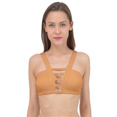 Sandy Orange	 - 	cage Up Bikini Top by ColorfulSwimWear