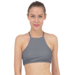 Sonic Silver Grey	 - 	racer Front Bikini Top by ColorfulSwimWear