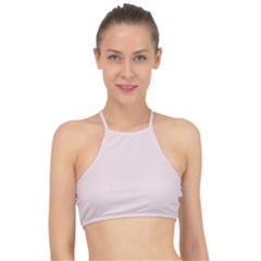 Rose  Quartz Pink	 - 	racer Front Bikini Top by ColorfulSwimWear