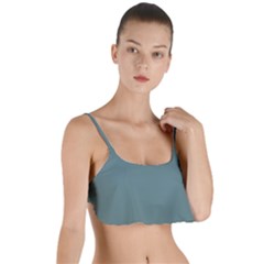 Greyish Turquoise	 - 	layered Top Bikini Top by ColorfulSwimWear