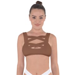 Caramel Cafe Brown	 - 	bandaged Up Bikini Top by ColorfulSwimWear