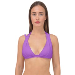 Lilac Purple	 - 	double Strap Halter Bikini Top by ColorfulSwimWear