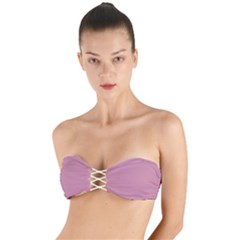 Cashmere Rose Pink	 - 	twist Bandeau Bikini Top by ColorfulSwimWear