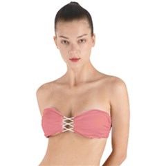 Tea Rose Red	 - 	twist Bandeau Bikini Top by ColorfulSwimWear