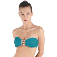 Teal Green	 - 	twist Bandeau Bikini Top by ColorfulSwimWear