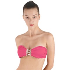 Neon Fuchsia	 - 	twist Bandeau Bikini Top by ColorfulSwimWear