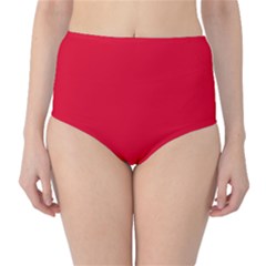 Cadmium Red	 - 	classic High-waist Bikini Bottoms by ColorfulSwimWear