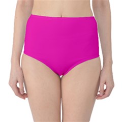 Fashion Fuchsia Pink	 - 	classic High-waist Bikini Bottoms by ColorfulSwimWear